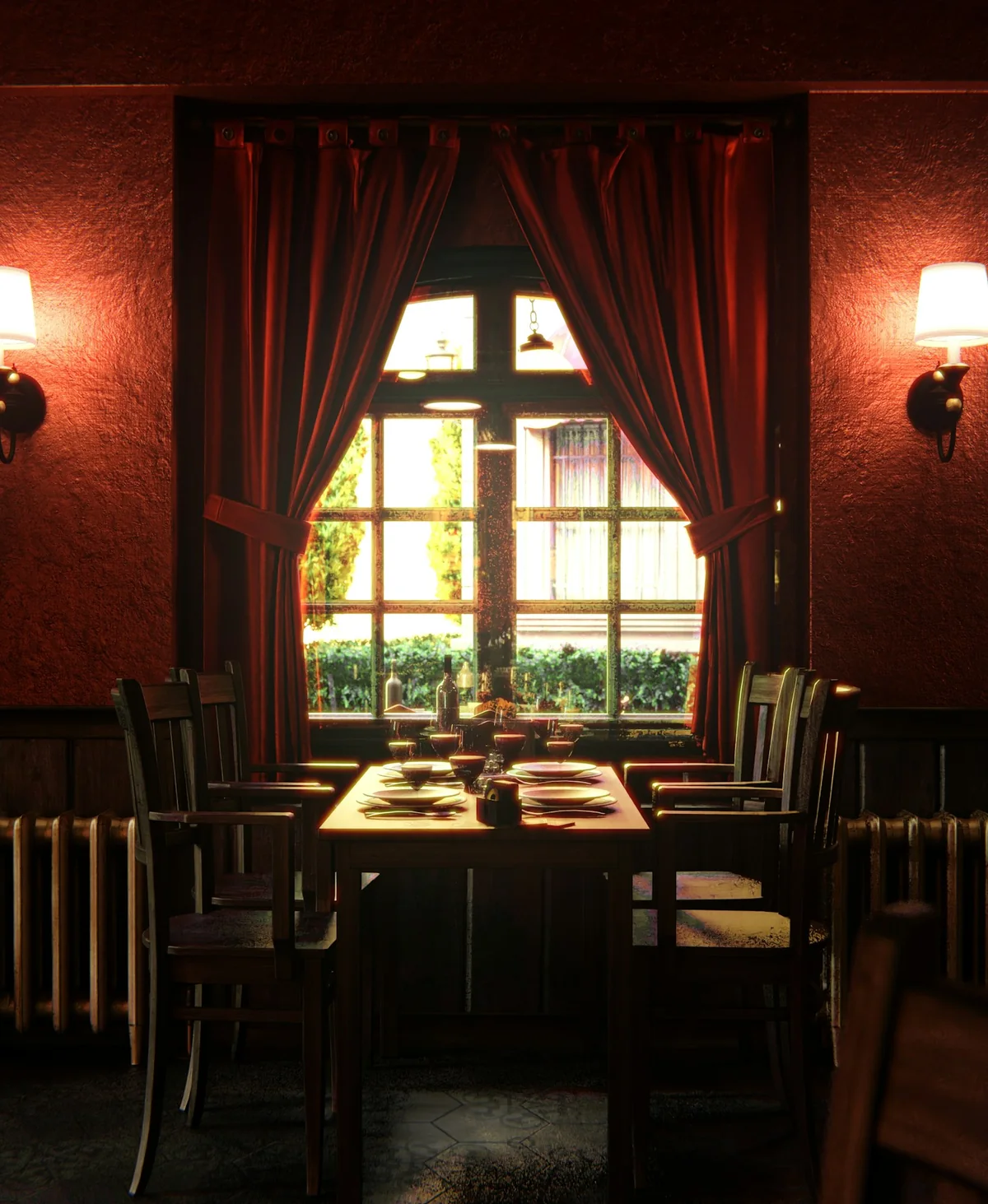 Warm, softly lit dining room at Julia&rsquo;s Mexican Restaurant in Houston