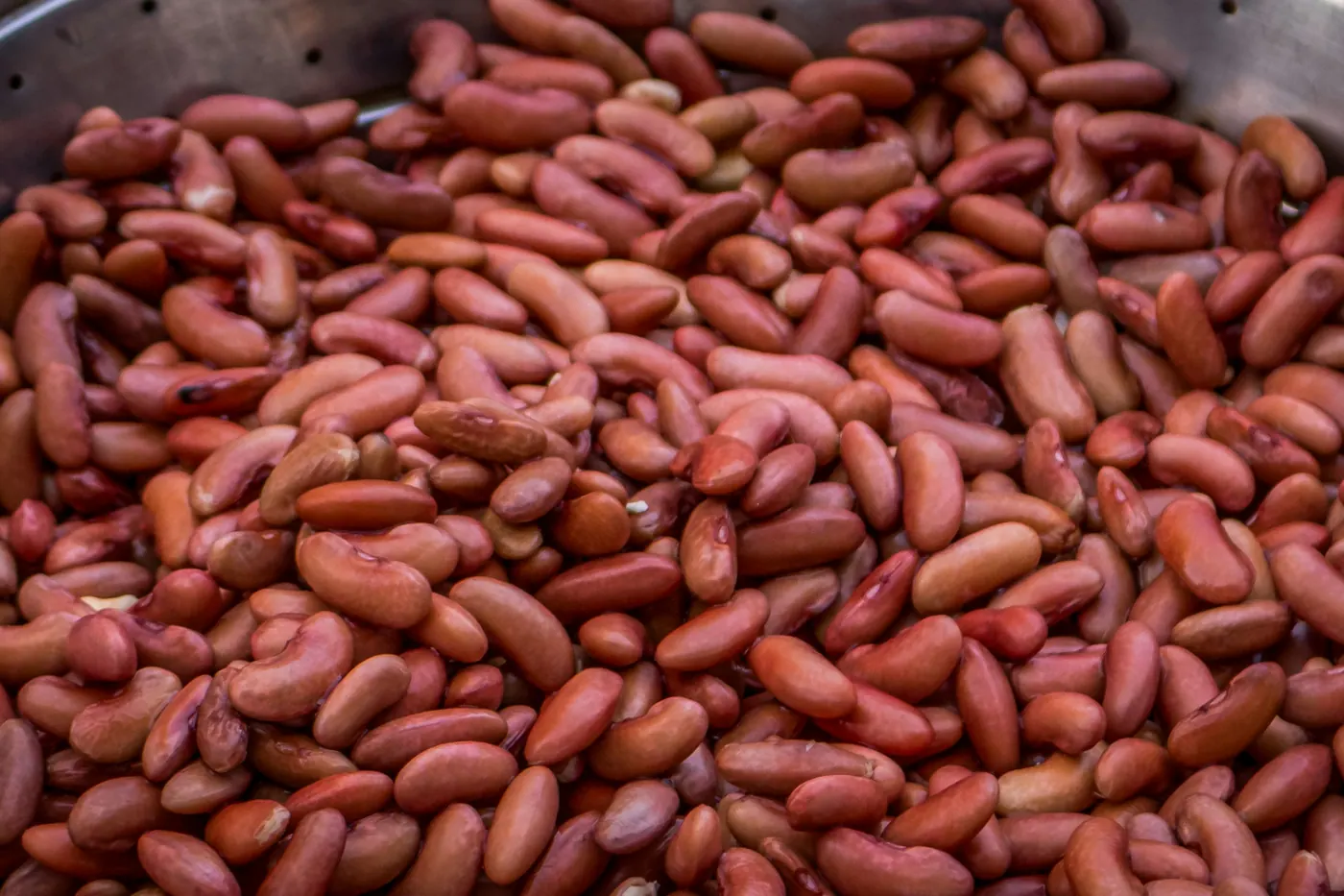 A spread of dried pink and speckled beans